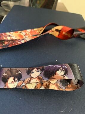Anime-Themed Lanyard Key & Card Holder in Multicolor. Attack on Titan